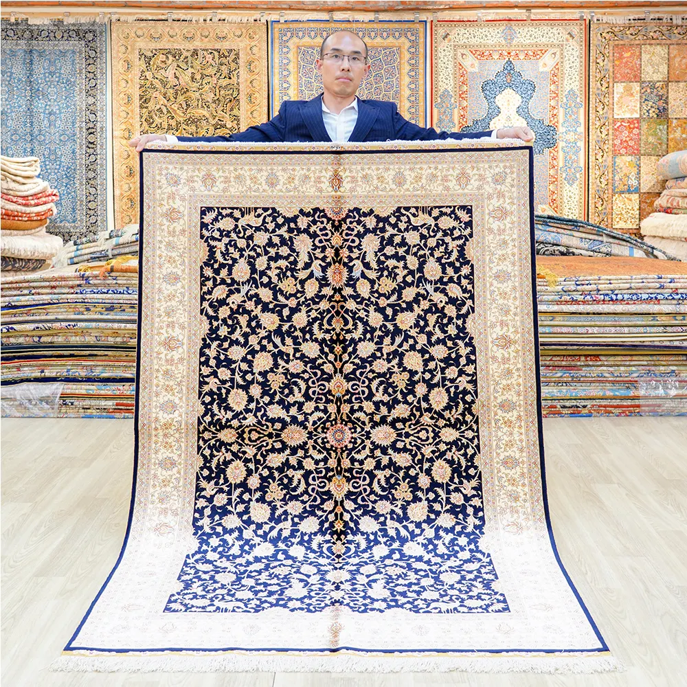 4 x6ft tappeto turco copricuscino Tabriz nodi Pakistan Buchara tassi tappeto seta