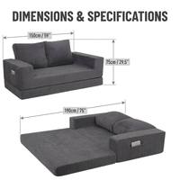 Sofá Cama Convertible de 2 Plazas, Plegable, de Espuma Comprimida Enrollada Directo de Fábrica, para Apartamento, Sala de Estar