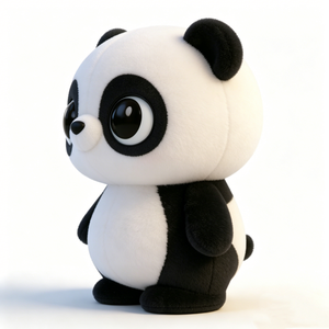Peluche de panda personalizado, peluche de panda blanco y negro, peluche de panda de dibujos animados, adorable peluche de panda gordo - Product Image 1