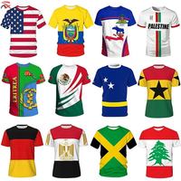 Vente en gros de t-shirts et maillots de sport personnalisés avec drapeau national des États-Unis, du Canada, du Mexique, d'Haïti, d'Érythrée et du Liban pour hommes et femmes