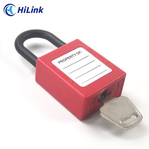 <span class=keywords><strong>Candado</strong></span> de Seguridad HiLink de Plástico Resistente con Grillete Corto de Nylon de 25 mm, Color <span class=keywords><strong>Rojo</strong></span>, con Llave Maestra - Product Image 4