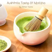 Ensemble de fouets à matcha écologiques de conception classique, origine Fujian, comprenant un bol et un support, fouet en bambou (Chasen), cuillère, tamis