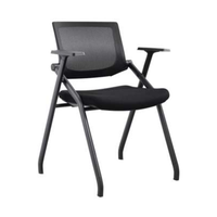 Chaise de conférence pliable avec tablette d'écriture intégrée, base à roulettes en option, chaise en maille légère empilable