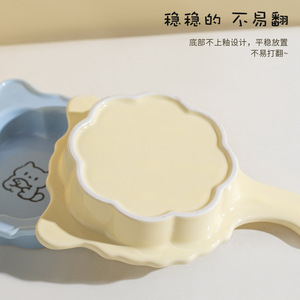 Ceramic <b>Cat</b> Bowl With Handle Food Grade Material For <b>Cats</b> Pet <b>Feeder</b> Rounded Shape - Product Image 4