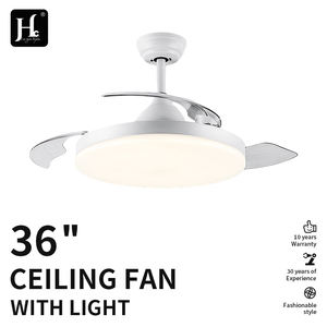 Modern DC Motor Retractable Chandelier <b>Ceiling</b> Fan with <b>LED</b> <b>Light</b> Invisible Design and <b>Dimmable</b> Remote Control for Living Room - Product Image 3
