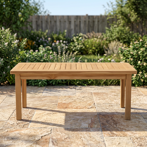 Solid Teak Wood Modern Outdoor <b>Dining</b> Table Weather Resistant <b>4</b>-Seater Non-Foldable - Product Image 5