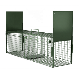 <span class=keywords><strong>Trampa</strong></span> de jaula plegable reutilizable, <span class=keywords><strong>trampa</strong></span> de animales vivos humana de Metal grande <span class=keywords><strong>para</strong></span> gato de visón, zorro, mapache - Product Image 2