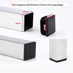 Vòng vuông ống cuối chân tip ống nhựa cắm <span class=keywords><strong>End</strong></span> Cap cho ống hình chữ nhật màu đen nhựa <span class=keywords><strong>End</strong></span> Mũ bảng vuông chân chân mũ - Product Image 2