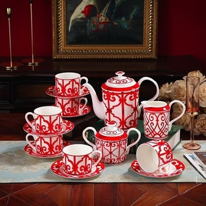Wholesale Luxury Bone China <b>Dinnerware</b> Set 58pcs Porcelain Ceramic Scenic Stocked Handpainted Dishwasher Safe for Home Use - Product Image 3
