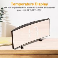Jam Alarm Elektronik Digital Desain Lengkung Modern Angka LED Catu Daya USB 3 Nada Alarm Tunda Memori Mati Otomatis Kalender