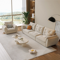 Nordic Villa Rechteck Umriss Modular Sectional Cloud Couch Kratz fester Stoff Wohnzimmer Sofa Set