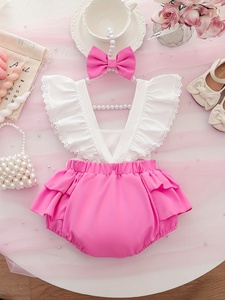 Vestito Estivo per Bambine con Decorazione Floreale Tridimensionale, Spalline, Pizzo Plissettato, Piccola Manica a Volant e Fiore di Perle - Product Image 2