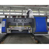 Huayu Serie Kartonnen Doos Flexo Printing Gecoate Droger Sleuf Stansen Printer Matrijzen Snijmachine Met Vibrator Stapelaar