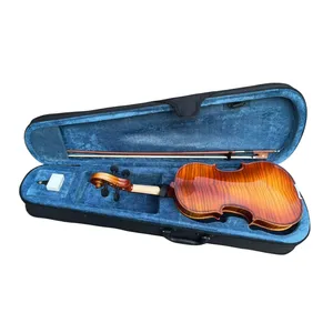 Violon d'étudiant professionnel fait main en <span class=keywords><strong>bois</strong></span> massif avec finition flamme tigre, en vente - Product Image 6