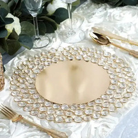 Assiette transparente élégante en perles acryliques Centres de table de mariage Décoration de table en perles acryliques Assiettes de vaisselle pour dîner