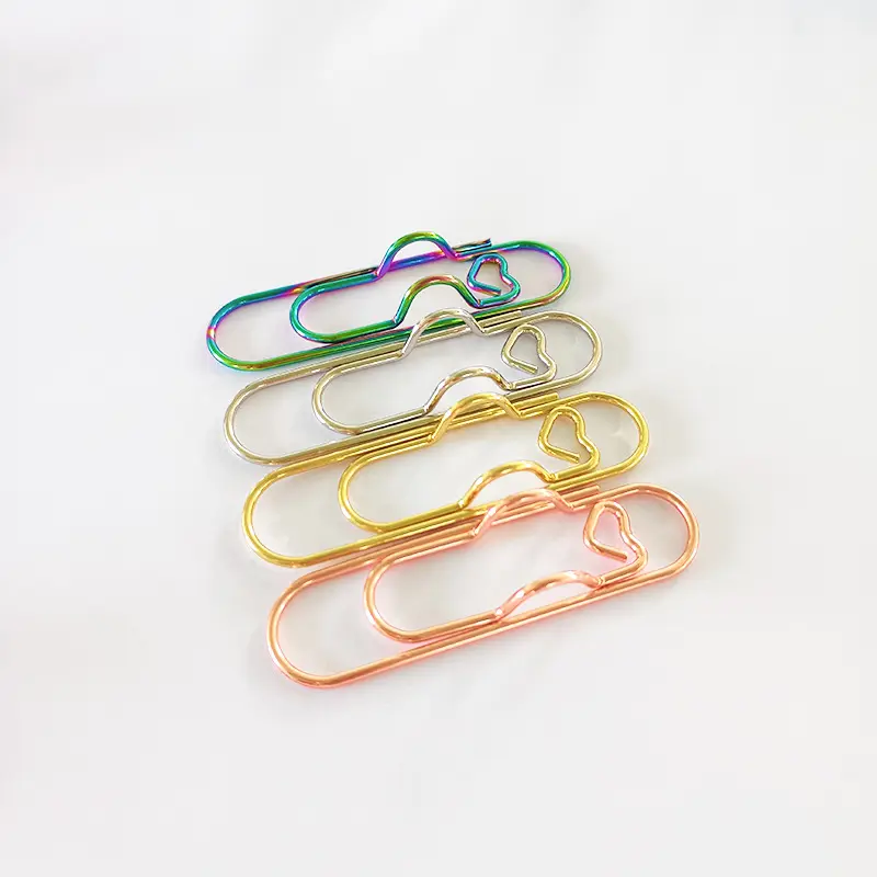 paper clips metal pen holder cute heart shaped paperclips office school supplies