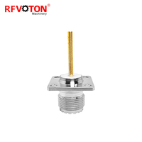 Konektor Panel Pemasangan Solder Flens 4-lubang Jack Betina UHF SO-239 50 Ohm Pabrik, Pin M3 M4, Konektor Koaksial RF