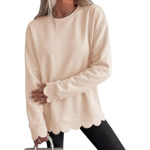 Sudadera Oversize Personalizada para Mujer con Cuello Redondo, Dobladillo Festoneado, Manga Larga, Suave y Cómoda, Estilo Casual - Product Image 1