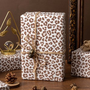 Leopard Print Gift <b>Wrapping</b> <b>Paper</b> Double-Sided Art <b>Paper</b> for Crafting Eco-Friendly Coated Packaging <b>Paper</b> Roll - Product Image 2