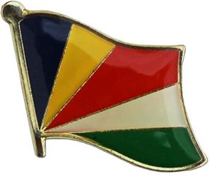 Badge drapeau des Seychelles en alliage de zinc, épingle pour la décoration des vêtements, procédé de goutte de colle, artisanat métallique - Product Image 1