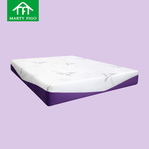 Factory custom purple color bed mattress 5 zone pocket spring cool gel memory foam hyper elastic polymer grid shape tpe mattress