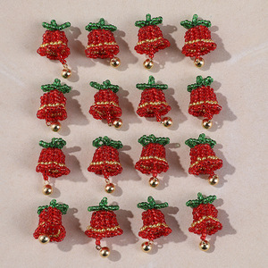 Abalorio Navideño con Cuentas |   Colgante de árbol de Navidad con cuentas de cristal hechas a mano para la creación de joyería DIY, decoración de ropa y festividades. - Product Image 5