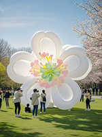 Fleur gonflable géante pour fête de mariage et festival avec lumière LED pour décoration de scène