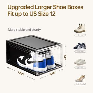 Boîtes à chaussures pliables rectangulaires transparentes en plastique souple, personnalisables, écologiques, pour rangement en vrac - Product Image 2