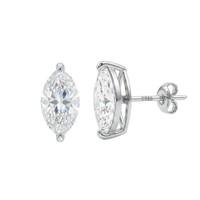 Boucles d'oreilles classiques solitaires en moissanite, en argent sterling 925 plaqué or 18 carats, bijoux fins pour femmes