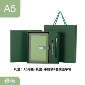 Business Notebook Gift Set USB Pen Custom 2024 Deluxe PU Promotion Hardcover Leather PP A5 Loose-Leaf Planner 1kg High Quality - Product Image 2