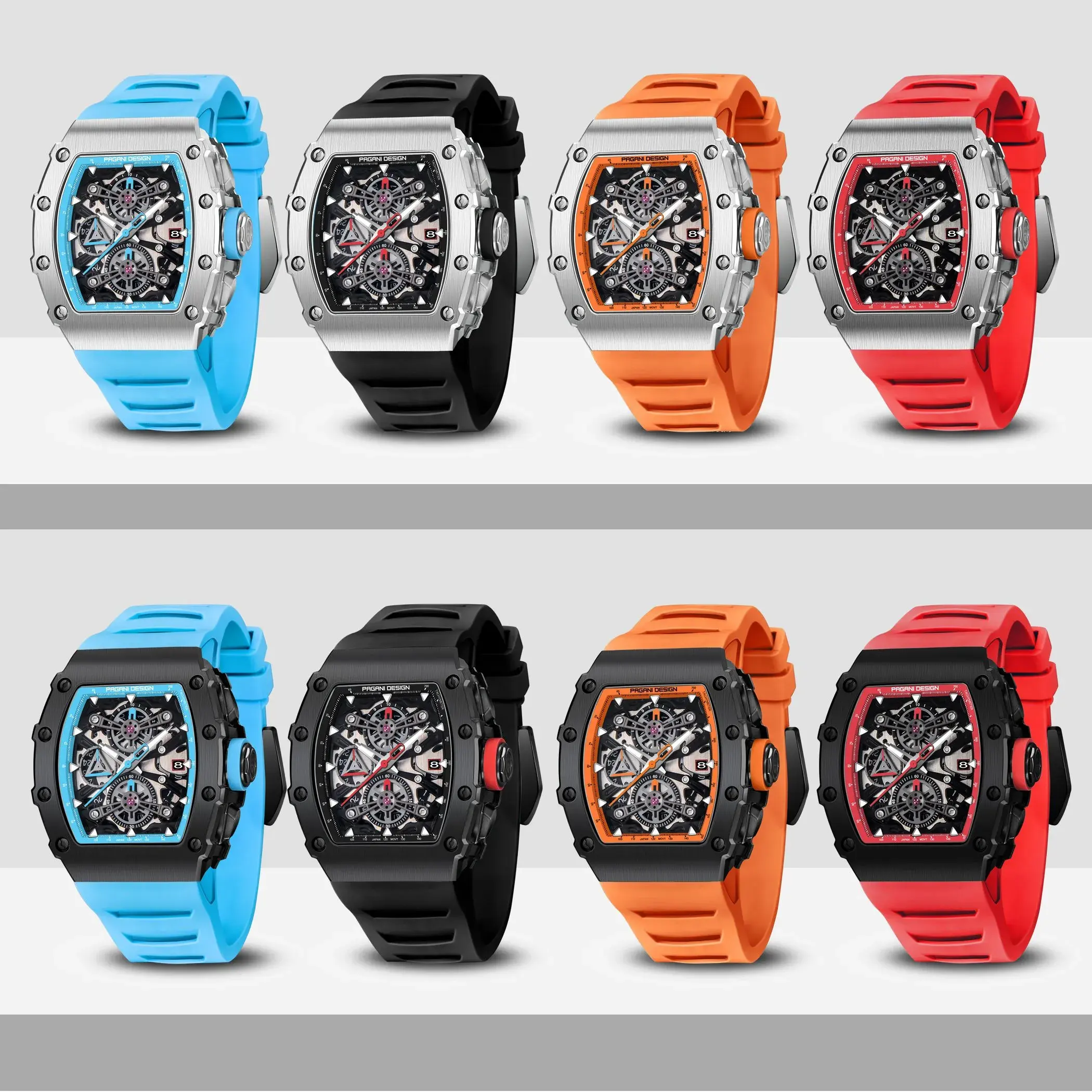 PAGANI DESIGN 39MM Sport Automatic Quartz 2023 NEW Men Watch Luxury Rubber Strap Fashion Stainless Reloj Hombre YS011