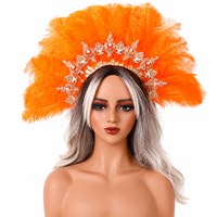 Couronne de plumes tendance pour accessoire de coiffure, idéale pour costume de showgirl de Vegas, séance photo, performance sur le podium, drag queen, et stylisation de troupe de danse