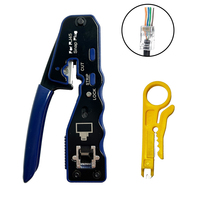 Pince à sertir Easy Pass pour câbles réseau RJ11 RJ12 RJ45 Cat5e Cat6, finition oxyde noir, pour Ethernet DIY