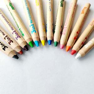 Crayons à cire en bois naturel <span class=keywords><strong>de</strong></span> grande <span class=keywords><strong>taille</strong></span> 12 couleurs, crayons 3 en 1 avec pinceau et <span class=keywords><strong>taille</strong></span>-<span class=keywords><strong>crayon</strong></span> <span class=keywords><strong>pour</strong></span> artistes - Product Image 4