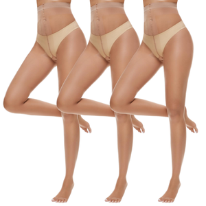 Collants ultra-transparents 5D pour femmes, collants invisibles couleur chair en fil filé, collants sans couture effet ventre plat et rehaussement des fesses - Product Image 1