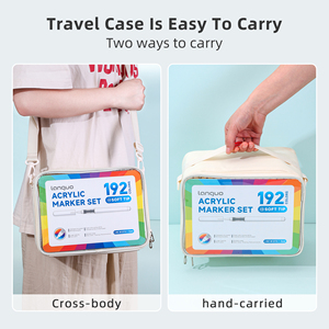 <span class=keywords><strong>Pennarelli</strong></span> <span class=keywords><strong>Acrilici</strong></span> Liquidi Diretti 240 Colori Confezione Regalo con Borsa in Tessuto Punta Morbida a Pennello Logo Personalizzato - Product Image 4