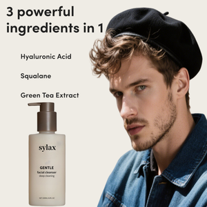 <span class=keywords><strong>Limpiador</strong></span> Facial Diario <span class=keywords><strong>Hidratante</strong></span> para Hombre, un <span class=keywords><strong>Limpiador</strong></span> Suave que Contiene Ácido Hialurónico, Escualano, Extractos de Té Verde, Sylax 200 ml - Product Image 4