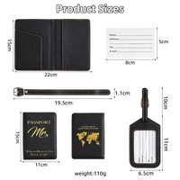En stock design populaire porte-passeport en cuir PU jeu d'étiquettes à bagages avec fente pour carte de crédit accessoires de voyage portables
