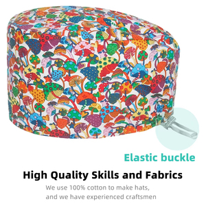 यूरो स्क्रब कैप कार्टून मुद्रित शुद्ध कपास नर्स नर्सिंग सर्जरी के लिए इलास्टिक सर्जन टोपी - Product Image 3
