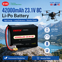 Baterai LiPo Drone 970.2Wh Kapasitas Ultra Tinggi 42000mAh 8C 23.1V untuk Fotografi Udara UAV Kustomisasi Plug