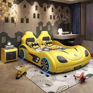 Lit de voiture de sport créatif pour enfants, lit de voiture de course de haute qualité pour chambre de garçons avec roues lumineuses - Product Image 3