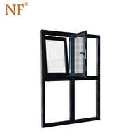 Fenêtre à battant moderne en profilé aluminium à ossature bois