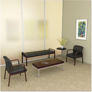 Banco de Recepción Alera Serie ALE WL, 65 3/4 X 22 1/4 X 22 7/8, Negro/Mogoní, para Centro Comercial, Escuela, Oficina, Banco - Product Image 2