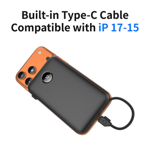 Mini hiển thị kỹ thuật số 20000mAh công suất lớn nhựa ngân hàng điện 22.5 Wát được xây dựng trong cáp dây buộc kép nhanh chóng sạc điện thoại di động - Product Image 3