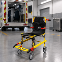 Chaise-échelle pliante avec poignées télescopiques, chaise d'évacuation d'urgence pour les opérations de sauvetage incendie et les soins aux personnes âgées