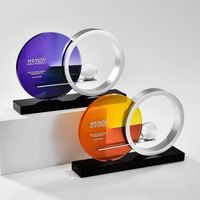 Trophées en cristal ronds créatifs de haute qualité, médailles de coopération d'entreprise