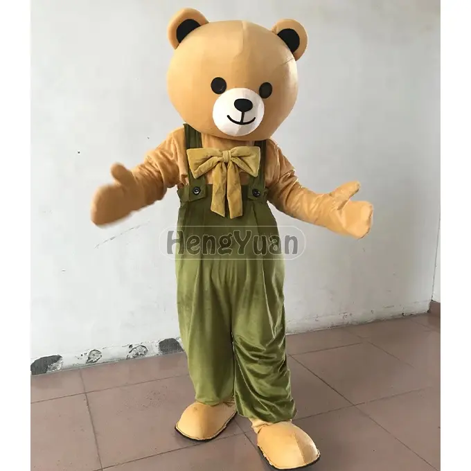 Hengyuan الدب البني زي التميمة نفخ أفخم تيدي بدلة دب ل الكبار مخصصة الحيوان تأثيري فستان بتصميم حالم
