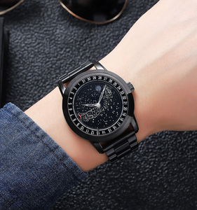 OEM Custom Logo Quartz Stainless Steel Men <b>Watch</b> Large Dial Waterproof Stars Moon Phase Wholesale <b>Cheap</b> Price From China - Product Image 3