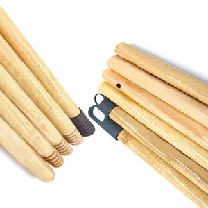 Kualitas baik industri tongkat pel tiang kayu pernis sapu pegangan kayu pernis sapu tongkat kayu untuk pel