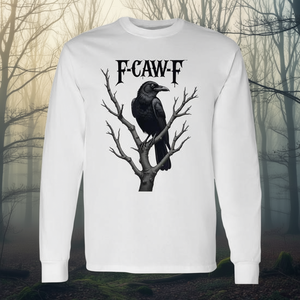 Camiseta de Manga Larga F-Caw-F Black Crow para Amantes de las Aves, Cuello Redondo Unisex, Impresión Digital, Ropa Promocional para Adultos - Product Image 3